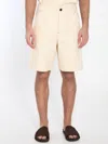 Jacquemus De Nimes Bermuda Shorts In Ivory