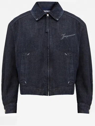 Jacquemus De-nîmes Canevas Denim Jacket In Blue