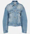 Jacquemus Denim Fitted Wide-sleeve Jacket In Blue