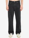 Jacquemus Straight Denim Pants Featuring Belt Loops In Black
