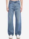 Jacquemus Straight-leg Trousers With Contrast Stitching In Blue