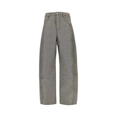 Jacquemus 'de-nîmes Mirada' Raffia Denim Pants In Gray