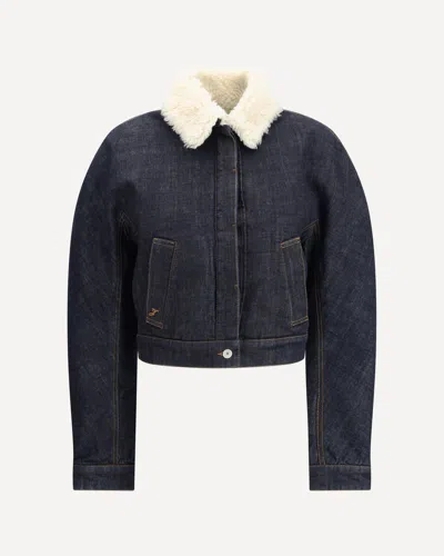 Jacquemus De-nîmes Ovalo Denim Bomber In Blue