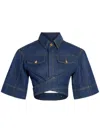 Jacquemus Le Haut De-nîmes Denim Crop Top In Blue