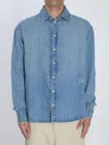 Jacquemus La Chemise De-nimes Simon With Embroidered Logo Clothing In Blue