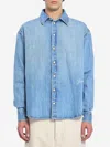 Jacquemus Simon Denim Shirt Featuring Back Yoke In Blue