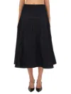 Jacquemus "de-nîmes Triangle" Denim Skirt In Black