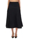 Jacquemus The Triangle De Nimes Flared Denim Skirt In Blue
