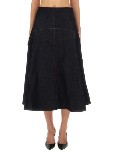 JACQUEMUS JACQUEMUS "DE-NÎMES TRIANGLE" DENIM SKIRT