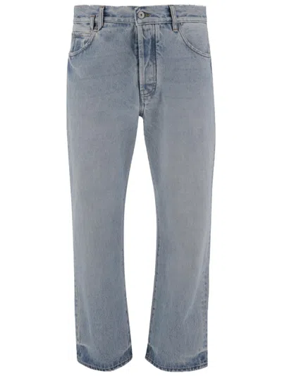 Jacquemus Blue Tapered Leg Cotton Jeans In Light Denim