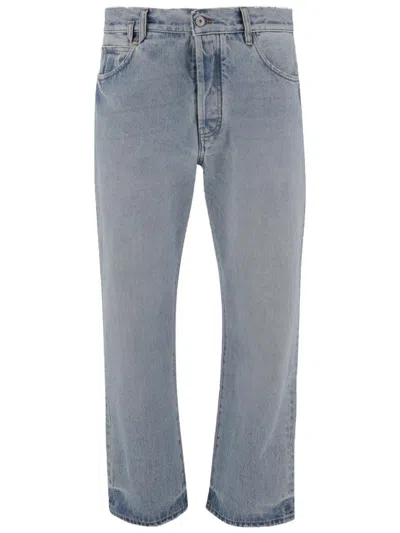 Jacquemus Blue Tapered Leg Cotton Jeans In Light Denim