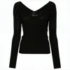 Jacquemus Deep V-neck Knit Sweater With Ribbed Detailing In Black