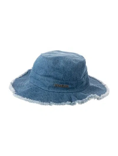 Pre-owned Jacquemus Denim Branded Bucket Hat In Blue