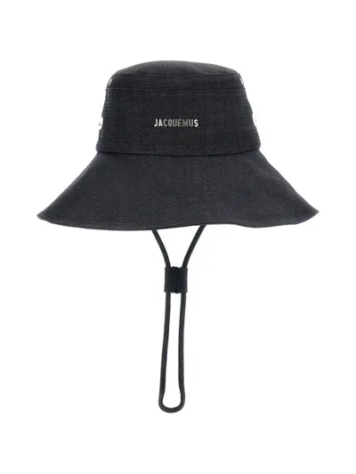 Jacquemus Denim Bucket Hat In Black
