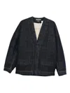Jacquemus Denim Contrast-stitching Jacket In Blue
