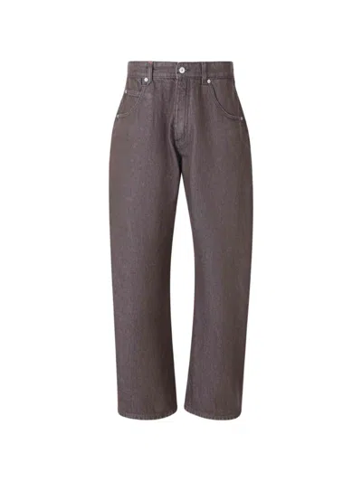 Jacquemus Denim Cotton Jeans In Brown