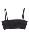 Jacquemus Denim Cropped Top In Blue