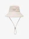 Jacquemus Denim Fisherman Hat In White