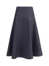 Jacquemus "de-nîmes Triangle" Denim Skirt In Blue
