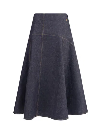 JACQUEMUS DENIM MIDI SKIRT