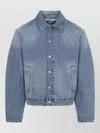 Jacquemus Denim Mirada Jacket Collared Front Pockets In Blue