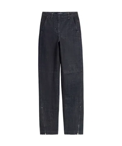 Jacquemus Denim Overalls In Black