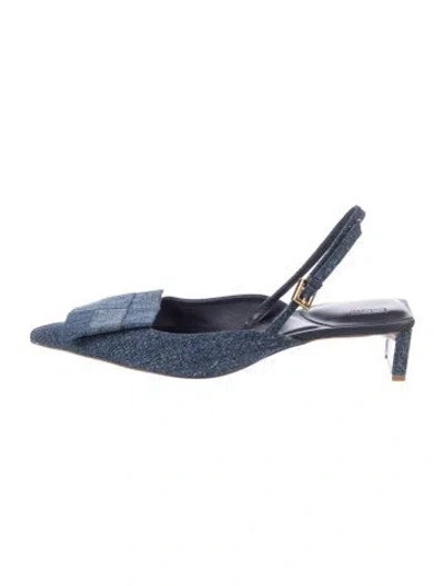 Pre-owned Jacquemus Denim Printed Slingback Pumps In Blue