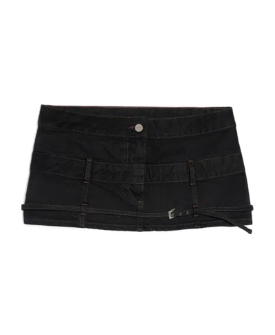 Jacquemus Denim Skirt In Black