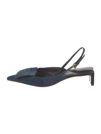 Pre-owned Jacquemus Denim Slingback Flats In Blue