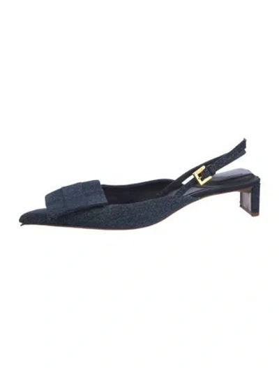 Pre-owned Jacquemus Denim Slingback Pumps In Blue