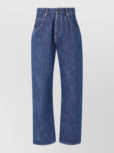 Jacquemus Denim Straight-leg Trousers In Blue