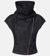 Jacquemus Zip-front Asymmetrical Top In Blue