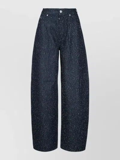 Jacquemus Le De Nimes Ovalo High Waist Barrel Leg Jeans In Blue
