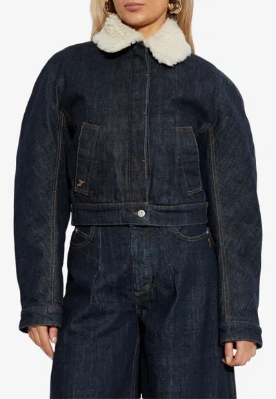 Jacquemus De-nimes Ovalo Jacket In Blue