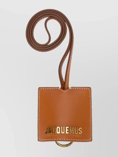 Jacquemus Detachable Strap Square Stitched Wallet In Brown