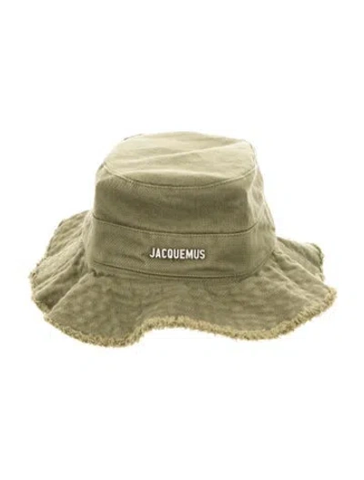 Pre-owned Jacquemus Distressed Cotton Bucket Hat In Green