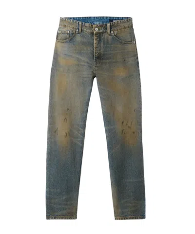 Jacquemus Distressed Straight Leg Jeans In Gray