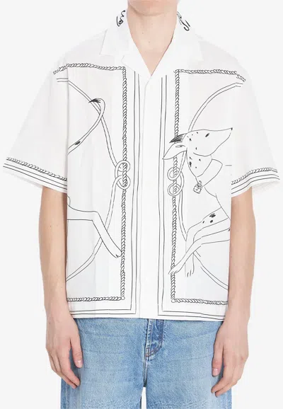 JACQUEMUS DOG PRINT BOWLING SHIRT