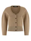Jacquemus Doppio Button Round-neck Cardigan In Neutral