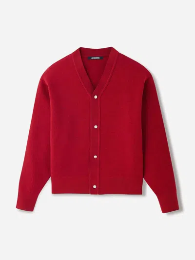 Jacquemus Doppio Cardigan In Red