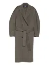 Jacquemus Double-breasted Belt Coat In Gray