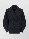 Jacquemus Double-breasted Coat Featuring Notched Lapels In Black