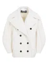 Jacquemus Ovalo Double-breasted Short Coat In White
