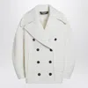 Jacquemus White Wool Double-breasted Coat Women In White