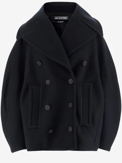 Jacquemus Double-breasted Jacket In Virgin Wool In Blue