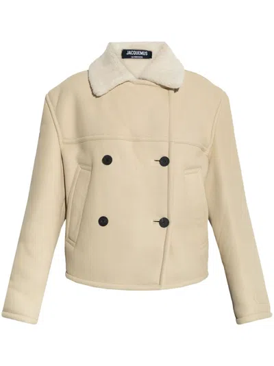 JACQUEMUS DOUBLE-BREASTED SHEARLING JACKET