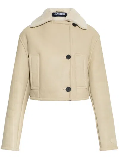 JACQUEMUS DOUBLE-BREASTED SHEARLING JACKET