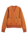 Jacquemus Double-breasted Striped Cardigan In Orange