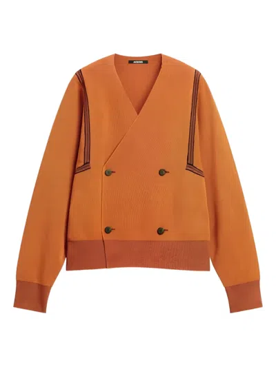 JACQUEMUS DOUBLE-BREASTED STRIPED CARDIGAN