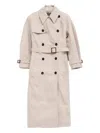 Jacquemus Double-breasted Trench Coat With Belt In Neutral